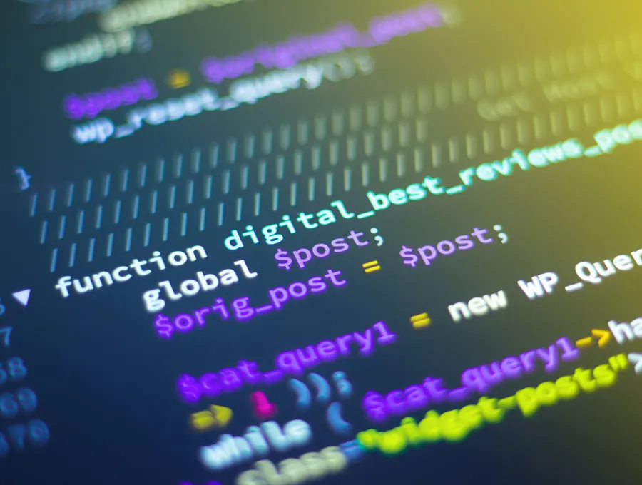 Source code on screen